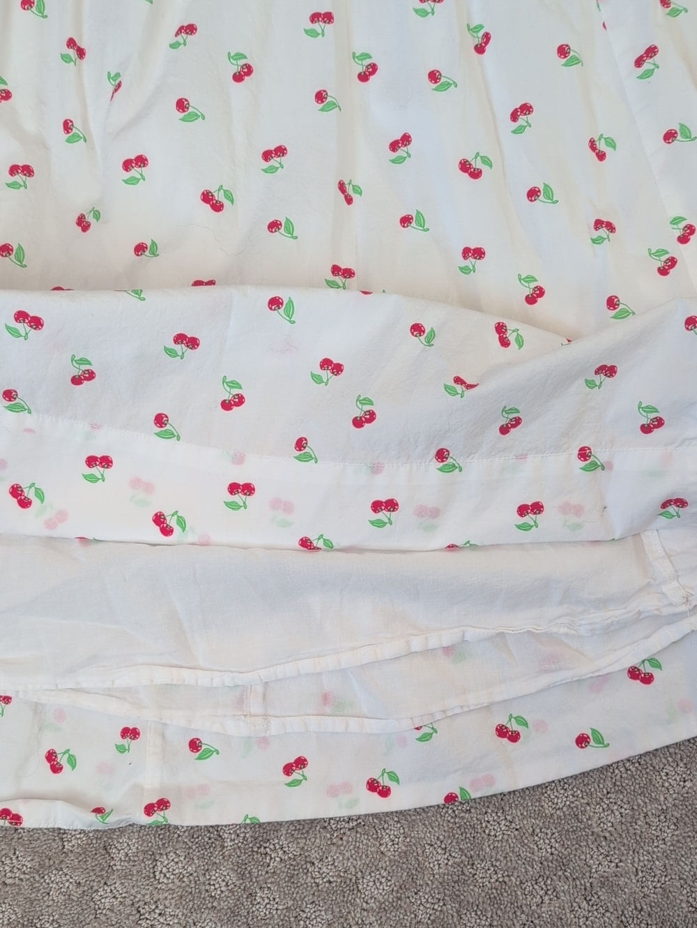 Aerie Cherry Print 100% Cotton Long Midi Maxi Length Skirt - Picture 9 of 12